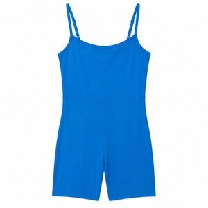 Automet Athletic Romper Medium Blue Sleeveless Biker Short Activewear